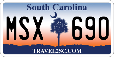 SC license plate MSX690