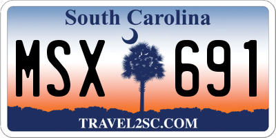 SC license plate MSX691