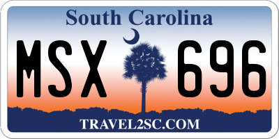 SC license plate MSX696