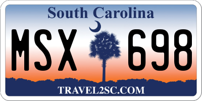 SC license plate MSX698