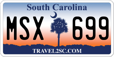 SC license plate MSX699