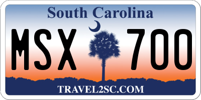 SC license plate MSX700