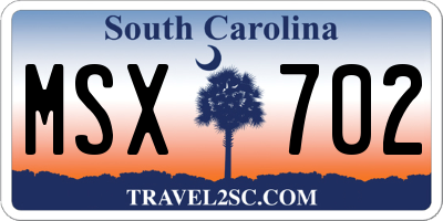 SC license plate MSX702