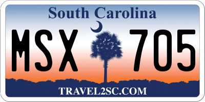 SC license plate MSX705