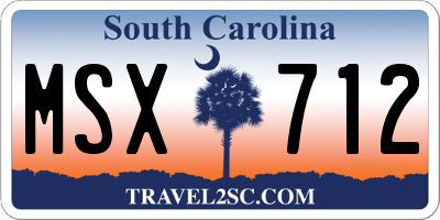 SC license plate MSX712