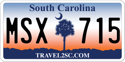 SC license plate MSX715