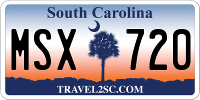 SC license plate MSX720
