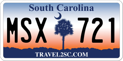 SC license plate MSX721