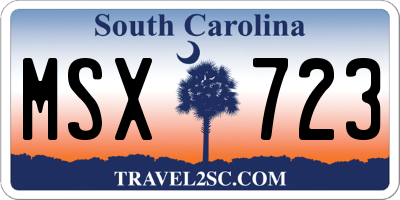 SC license plate MSX723