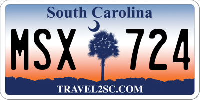 SC license plate MSX724
