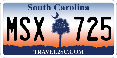 SC license plate MSX725