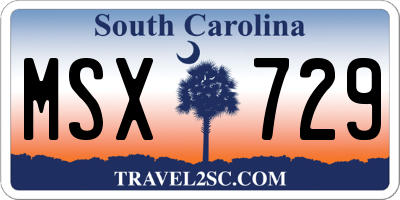 SC license plate MSX729
