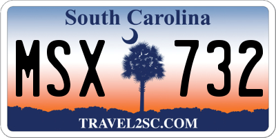 SC license plate MSX732