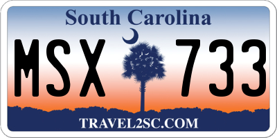 SC license plate MSX733