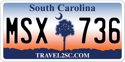 SC license plate MSX736