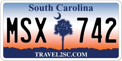 SC license plate MSX742
