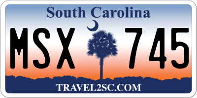 SC license plate MSX745
