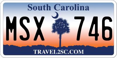 SC license plate MSX746