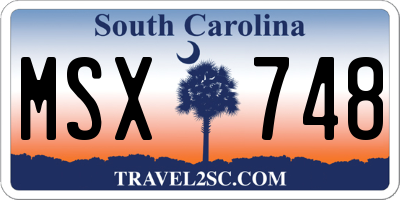 SC license plate MSX748