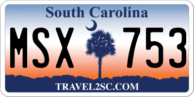 SC license plate MSX753