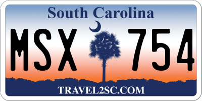 SC license plate MSX754