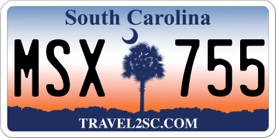 SC license plate MSX755