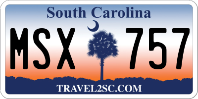 SC license plate MSX757