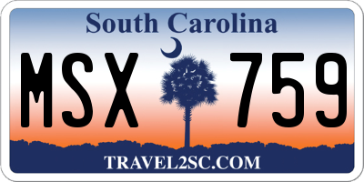 SC license plate MSX759