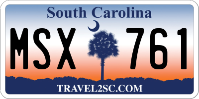 SC license plate MSX761