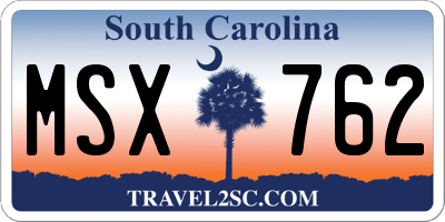 SC license plate MSX762