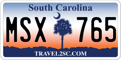 SC license plate MSX765