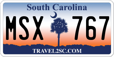 SC license plate MSX767