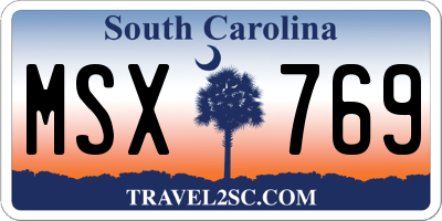 SC license plate MSX769