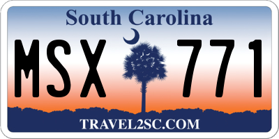SC license plate MSX771
