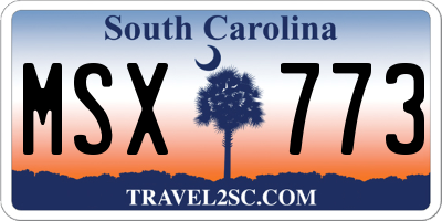 SC license plate MSX773