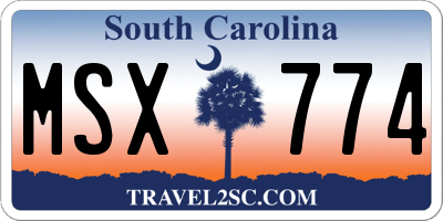 SC license plate MSX774