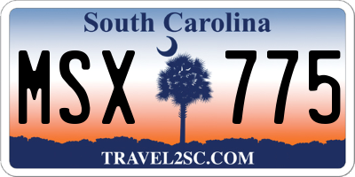 SC license plate MSX775