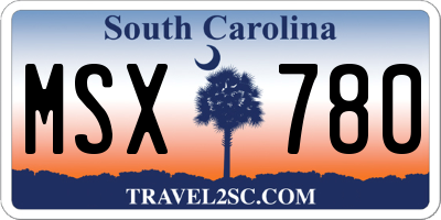 SC license plate MSX780