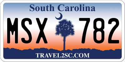 SC license plate MSX782