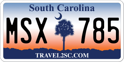 SC license plate MSX785
