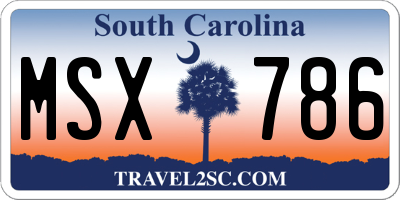 SC license plate MSX786