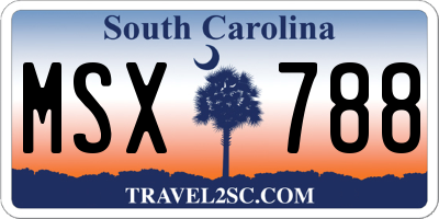 SC license plate MSX788