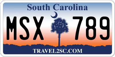 SC license plate MSX789