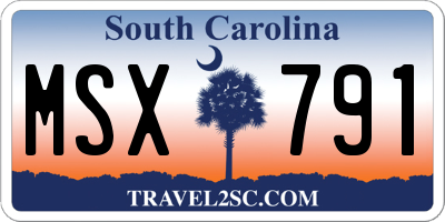 SC license plate MSX791