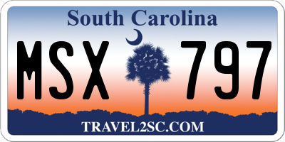 SC license plate MSX797