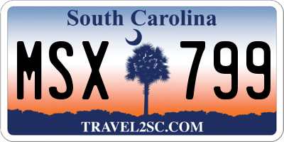 SC license plate MSX799