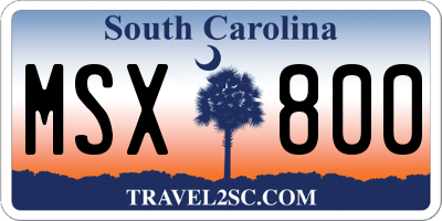 SC license plate MSX800