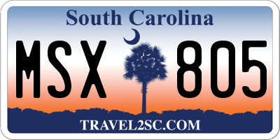 SC license plate MSX805