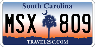 SC license plate MSX809