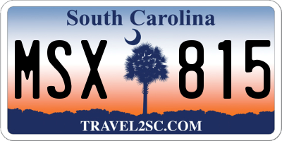SC license plate MSX815